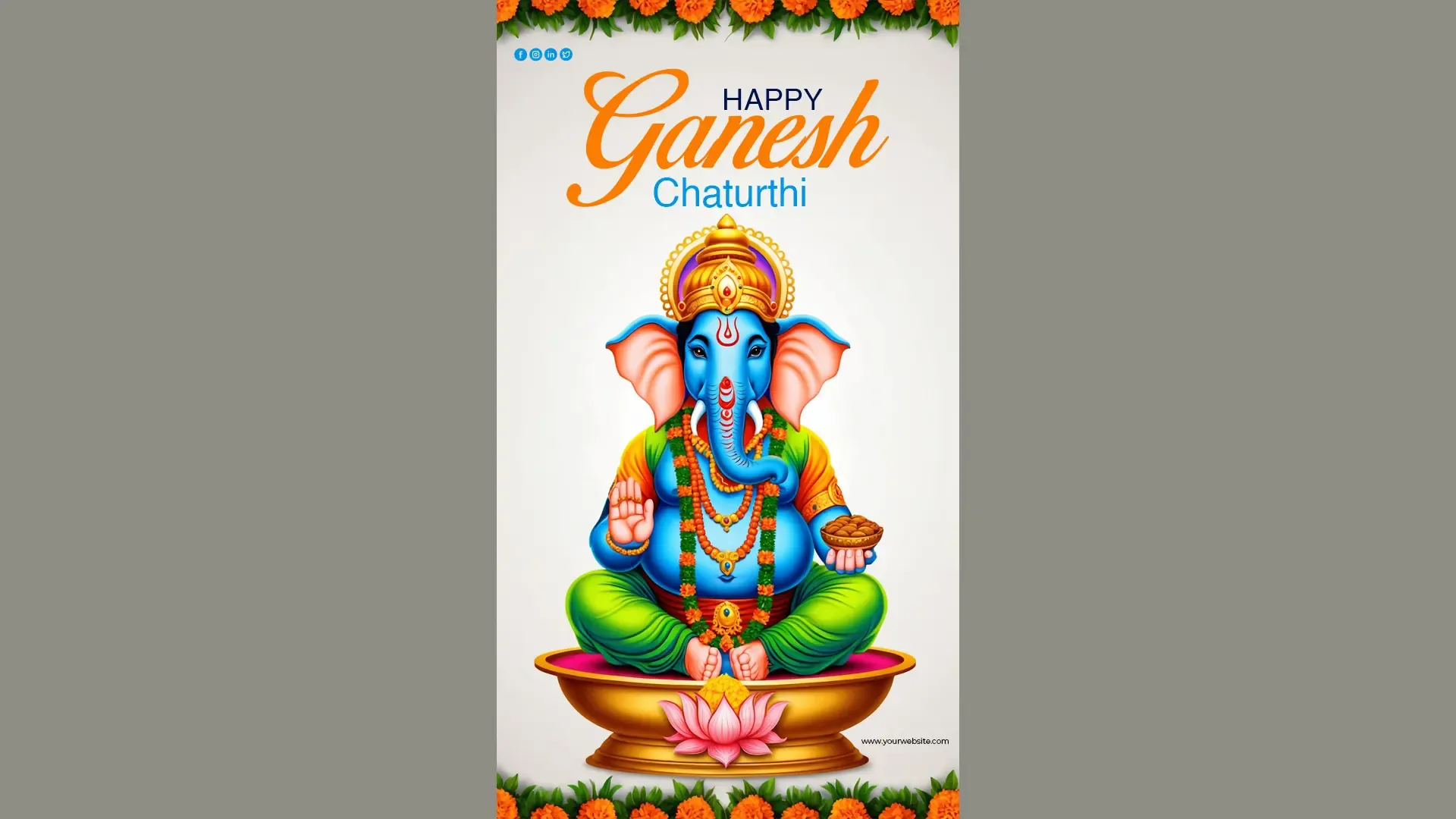 Minimalist Ganesh Chaturthi Instagram Post